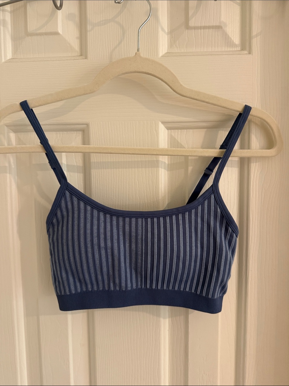 aerie blue ribbed camisole crop top